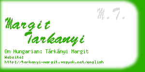margit tarkanyi business card